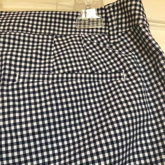 NWT Talbots Perfect Crop Navy Blue White Gingham Check Pants Size 8 - Picture 4 of 7